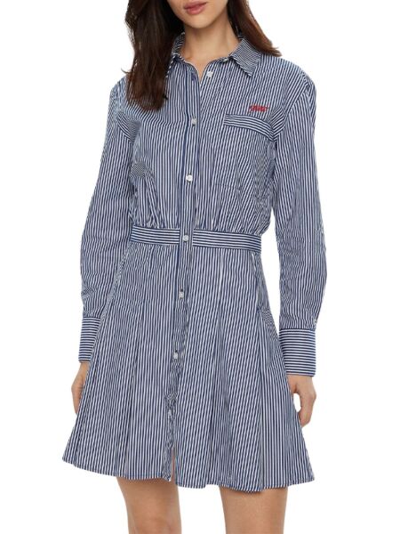 Tommy Hilfiger - Mini prugasta košulja-haljina